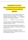 Legal Block: C.L.E.E.T.  Exam Set Reviewed Test Questions  & Verified Correct Answers  Updated