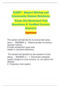 CLEET - Report Writing and  Community Human Relations Exam Set Reviewed Test Questions & Verified Correct  Answers  Updated