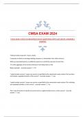 CMSA EXAM 2024|GUARANTEED EXAM QUESTIONS WITH ACCURATE ANSWERS|VERIFIED