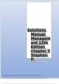 Solutions Manual Management 12th Edition chapter 3 Stephen P. Robbins, Mary Coulter