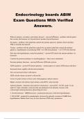 Endocrinology boards ABIM Exam Questions With Verified Answers.