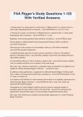 FAA Rigger's Study Questions 1-103 With Verified Answers.