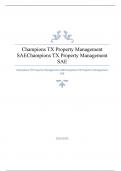 Champions TX Property Management SAE Champions TX Property Management SAE  Questions  with complete solution 