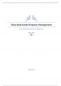 Texas Real Estate Property Management Question and answers verified to pass