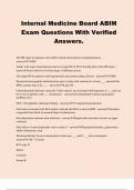 Internal Medicine Board ABIM Exam Questions With Verified Answers