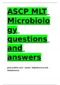 ASCP MLT Microbiology questions and answers-