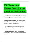 ASCP Molecular Biology Exam Practice questions and answers