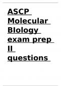 ASCP Molecular BIology exam prep II questions and answers.