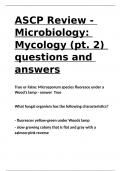 ASCP Review - Microbiology Mycology (pt. 2) questions and answers