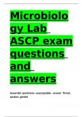 Microbiology Lab ASCP exam questions and answers.