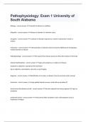 Pathophysiology: Exam 1 University of South Alabama verified already passed