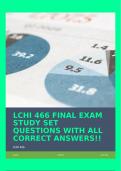 LCHI 466 FINAL EXAM STUDY SET QUESTIONS WITH ALL CORRECT ANSWERS!!