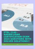 PTRL.2140 - RADAR/LIDAR CERTIFICATION EXAM 2024 QUESTIONS WITH SOLVED SOLUTIONS!!