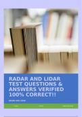 RADAR AND LIDAR TEST QUESTIONS & ANSWERS VERIFIED 100% CORRECT!!