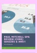 PAUL MITCHELL SPA REVIEW (CORE) QUIZZES & ANS!!