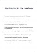 Milady Esthetics 1&2 Final Exam Review Questions and Answers