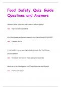 Food Safety Quiz Guide Questions and Answers