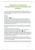 Antepartum & Intrapartum Complications Practice Questions and Answers