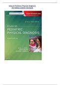 Atlas of Pediatric Physical Diagnosis 7th Edition Zitellii Test Bank