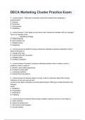 DECA Marketing Cluster Practice Exam questions and answers