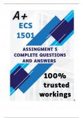 ECS1501 Assignment 5 (COMPLETE ANSWERS) 2024 (654552) - DUE 22 July 2024 ; 100% TRUSTED Complete, trusted solutions and explanations.