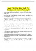 Alpha Phi Alpha - Final Study Test Questions with Correct Answers, A+