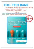 Test Bank For Yoder-Wise’s Leading And Managing In Canadian Nursing 2nd Edition by Patricia S. Yoder-Wise, Janice Waddell, Nancy Walton All Chapters included LATEST