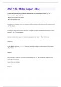 ANT 197- Miller Logan - ISU Questions And Answers Graded A+