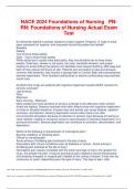 NACE 2024 Foundations of Nursing   PN-RN: Foundations of Nursing Actual Exam Test