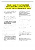 PSYCH 1XX3: EVOLUTION TEST QUESTIONS AND ANSWERS WITH VERIFIED SOLUTIONS GRADED A 2024