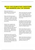 PSYCH 1XX3 EXAM STUDY QUESTIONS AND ANSWERS 2024 TOP GRADED