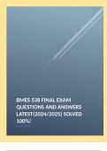 BMES 538 Final Exam Questions and Answers Latest(2024/2025) Solved 100%!