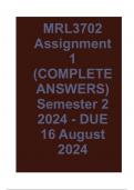 MRL3702 Assignment 1 (COMPLETE ANSWERS) Semester 2 2024 - DUE 16 August 2024