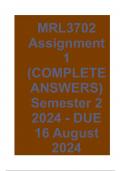 MRL3702 Assignment 1 (COMPLETE ANSWERS) Semester 2 2024 - DUE 16 August 2024