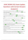 HVAC BOMA 501 Exam Update Questions with Correct Answers Graded A+