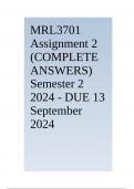 MRL3701 Assignment 2 (COMPLETE ANSWERS) Semester 2 2024 - DUE 13 September 2024