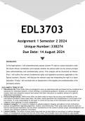 EDL3703 Assignment 1 (ANSWERS) Semester 2 2024 - DISTINCTION GUARANTEED