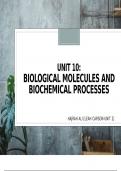 A- UNDERSTAND THE STRUCTURE AND FUNCTION OF BIOLOGICAL MOLECULES AND THEIR IMPORTANCE IN MAINTAINING BIOCHEMICAL PROCESSES