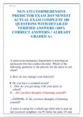 NGN ATI COMPREHENSIVE  PREDICTOR EXAM 2019 NEWEST  ACTUAL EXAM COMPLETE 180  QUESTIONS WITH DETAILED  VERIFIED ANSWERS (100%  CORRECT ANSWERS) / ALREADY  GRADED A+