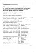 Early coagulation disorder after allogeneic stem cell transplantation is a strong prognostic factor for transplantation-related mortality, and intervention with recombinant human thrombomodulin improves the outcome: a single-center experience