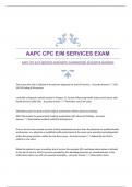 AAPC CPC E/M SERVICES EXAMWITH GUARANTEED ACCURATE ANSWERS