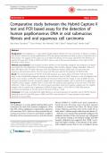 Comparative study between the Hybrid Capture II test and PCR based assay for the detection of human papillomavirus DNA in oral submucous fibrosis and oral squamous cell carcinoma