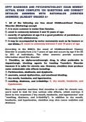 EPPP DIAGNOSIS AND PSYCHOPATHOLOGY EXAM NEWEST ACTUAL EXAM COMPLETE 150 QUESTIONS AND CORRECT DETAILED ANSWERS WITH RATIONALES (VERIFIED ANSWERS) |ALREADY GRADED A+