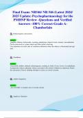 Midterm & Final Exams: NR546/ NR 546 (Latest 2024/ 2025 Updates COMPLETE STUDY BUNDLE PACKAGE) Psychopharmacology for the PMHNP -Questions and Verified Answers -100% Correct-Grade A-Chamberlain