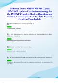 Midterm Exam: NR546/ NR 546 (Latest 2024/ 2025 Update) Psychopharmacology for the PMHNP Complete Review (Weeks 1-4) -Questions and Verified Answers -100% Correct-Grade A-Chamberlain