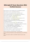 Millwright-IP Exam Questions With Verified Answers