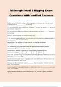 Millwright level 2 Rigging Exam Questions With Verified Answers