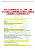 WGU BIOCHEMISTRY 785 FINAL EXAM  100Q QUESTIONS WITH VERIFIED CORRECT  ANSWERS A+GRADE UPDATED 