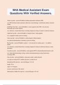 NHA Medical Assistant Exam Questions With Verified Answers.