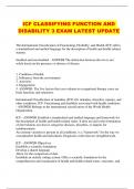 ICF CLASSIFYING FUNCTION AND DISABILITY 3 EXAM LATEST UPDATE